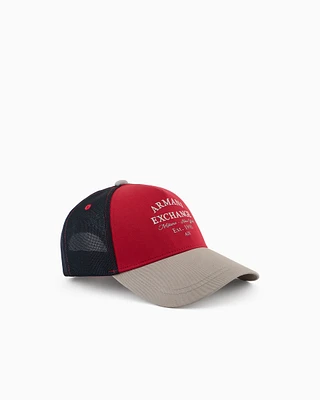 Armani Exchange - Two-tone visor hat, Man, Red, Size: TU