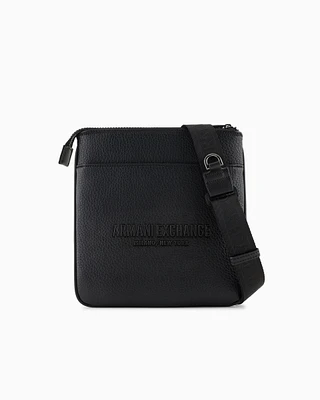 Armani Exchange - Flat shoulder bag with logo, Man, Black, Size: TU