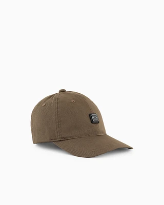 Armani Exchange - Cotton visor hat with logo, Woman, Brown, Size: TU