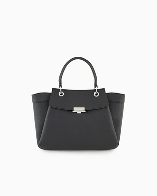 Armani Exchange - Handbag with flap and metal details, Woman, Black, Size: TU