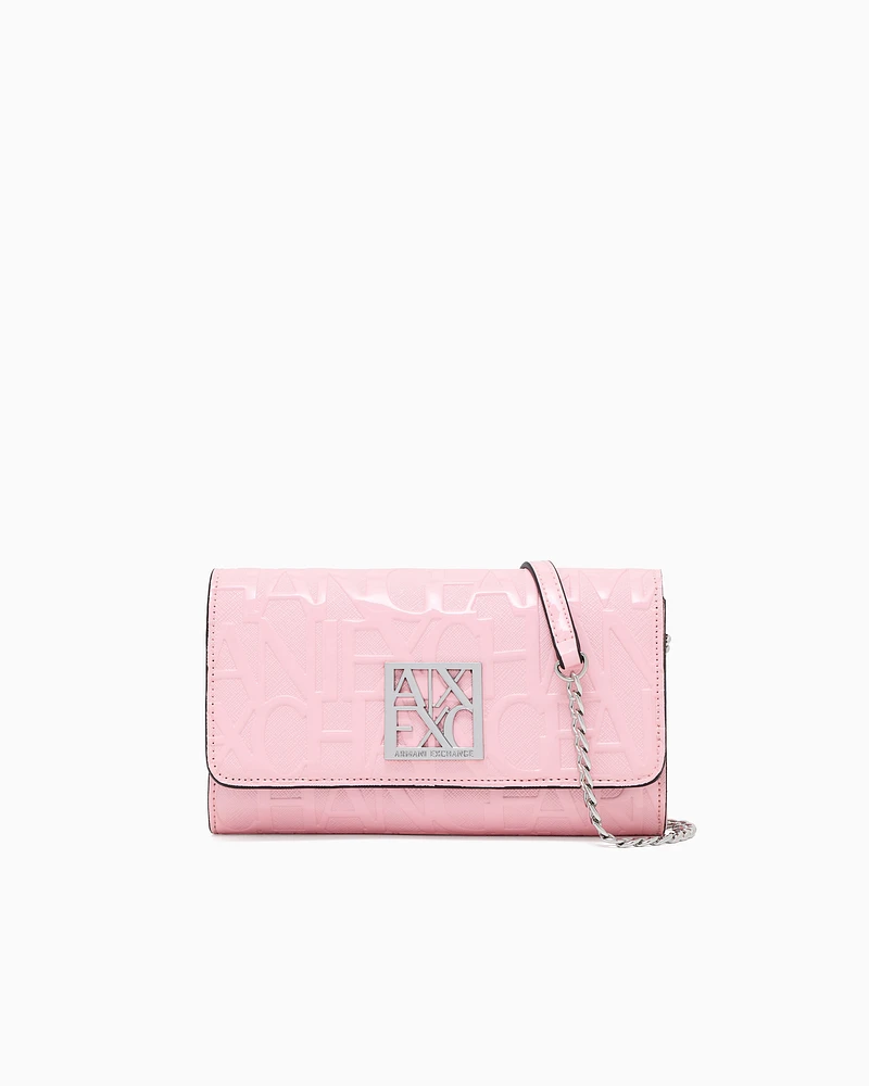 Armani Exchange - Wallet with flap and shoulder strap, Woman, Pink, Size: TU