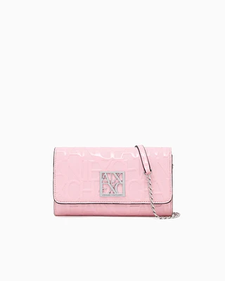 Armani Exchange - Wallet with flap and shoulder strap, Woman, Pink, Size: TU