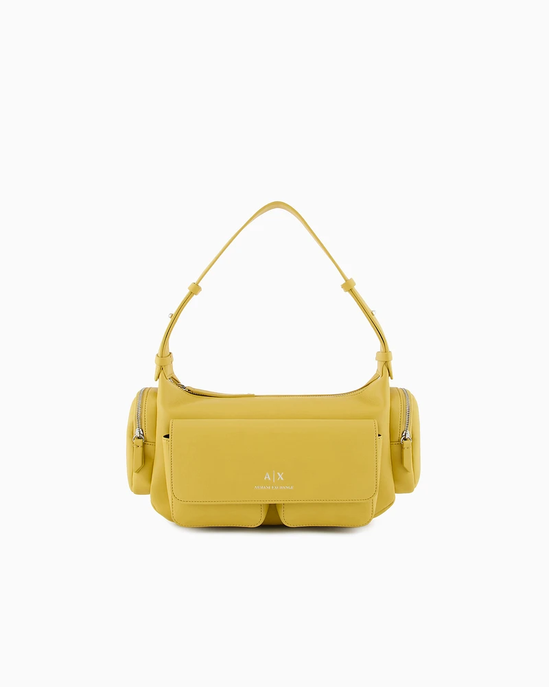 Armani Exchange - Large shoulder bag with side pockets, Woman, Yellow, Size: TU