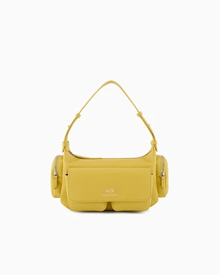 Armani Exchange - Large shoulder bag with side pockets, Woman, Yellow, Size: TU