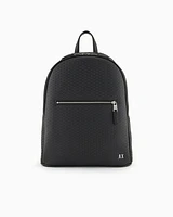 Armani Exchange - Backpack with all-over embossed logo, Man, Black, Size: TU