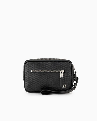 Armani Exchange - Beauty case with woven workmanship, Man, Black, Size: TU