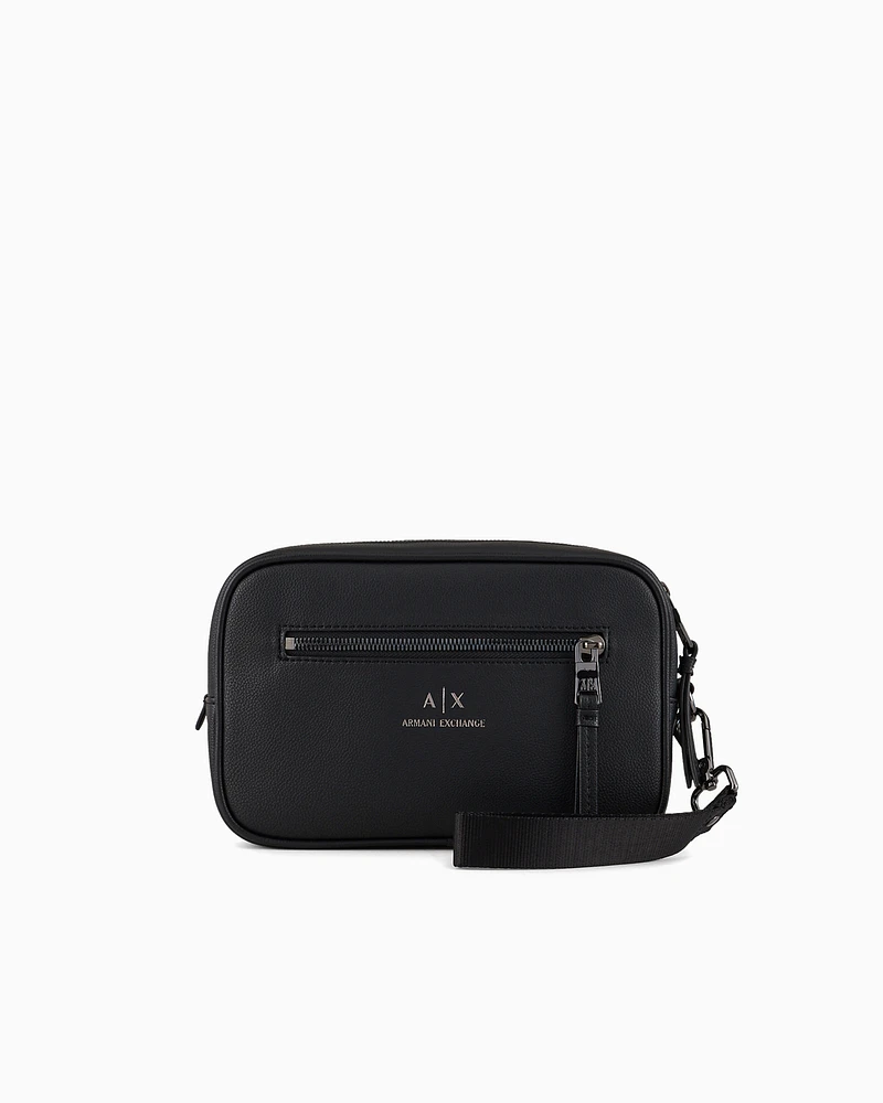 Armani Exchange - Beauty case with external drawstring, Man, Black, Size: TU