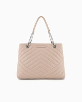 Armani Exchange - Quilted shopper bag with chain handles, Woman, Pink, Size: TU