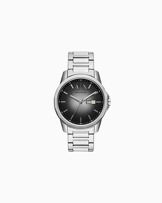 Armani Exchange - Three-hand stainless steel watch with day and date, Man, Multicoloured, Size: TU