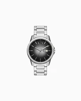 Armani Exchange - Three-hand stainless steel watch with day and date, Man, Multicoloured, Size: TU