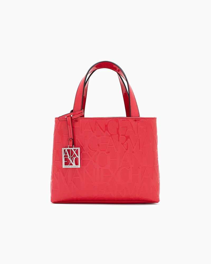 Armani Exchange - Small handbag with allover logo, Woman, Red, Size: TU