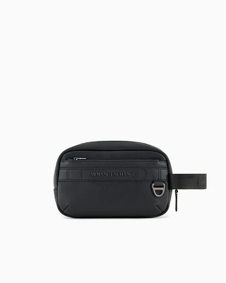 Armani Exchange - Rectangular beauty case with hook, Man, Black, Size: TU