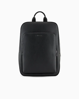 Armani Exchange - Minimal eco-leather backpack, Man, Black, Size: TU