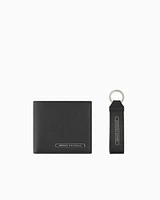 Armani Exchange - Wallet and keychain set, Man, Black, Size: TU