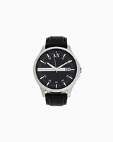 Armani Exchange - Three-hand watch with leather strap, Man, Multicoloured, Size: TU