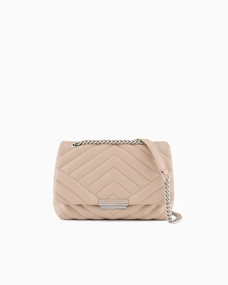 Armani Exchange - Shoulder bag in quilted material with metal details, Woman, Pink, Size: TU