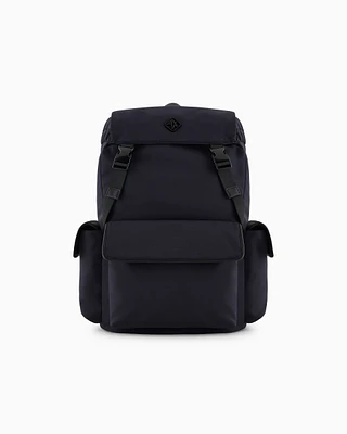 Armani Exchange - Rectangular backpack with external pockets, Man, Navy Blue, Size: TU