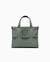 Armani Exchange - Medium tote bag with double handles and shoulder strap, Woman, Green, Size: TU