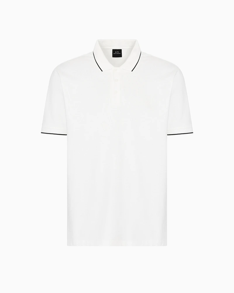 Armani Exchange - Regular fit mercerised cotton polo, Man, White, Size: