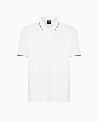 Armani Exchange - Regular fit mercerised cotton polo, Man, White, Size: