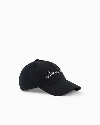 Armani Exchange - Visor hat with maxi logo, Man, Navy Blue, Size: TU