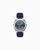 Armani Exchange -  Chronograph Blue Silicone Watch, Man, Multicoloured, Size: TU