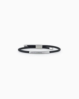 Armani Exchange - Steel and eco-leather bracelet, Man, Multicoloured, Size: TU