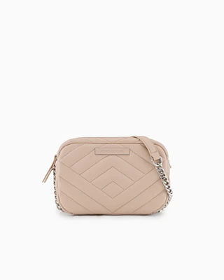 Armani Exchange - Quilted shoulder bag with chain strap, Woman, Pink, Size: TU