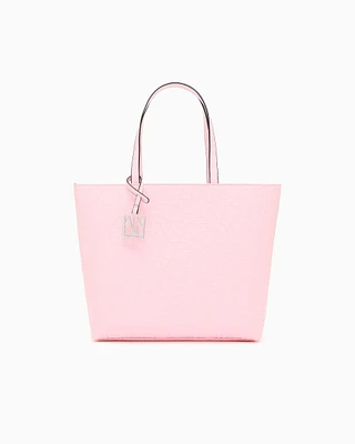 Armani Exchange - Shopper bag with allover logo, Woman, Pink, Size: TU