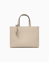 Armani Exchange - Medium shopper with handles and shoulder strap, Woman, Beige, Size: TU