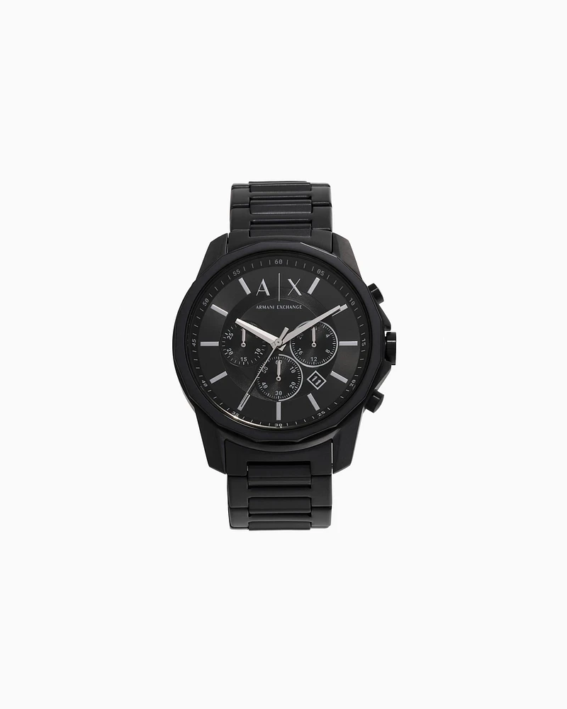 Armani Exchange - Armani Exchange Chronograph Black Stainless Steel Watch, Man, Multicoloured, Size: TU