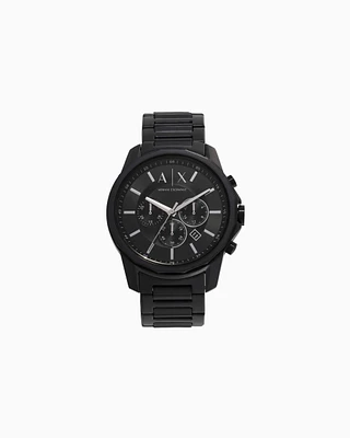 Armani Exchange - Armani Exchange Chronograph Black Stainless Steel Watch, Man, Multicoloured, Size: TU