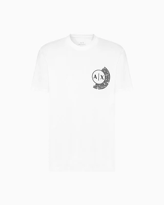 Armani Exchange - Regular fit T-shirt with logo and patch on the chest, Man, White, Size: