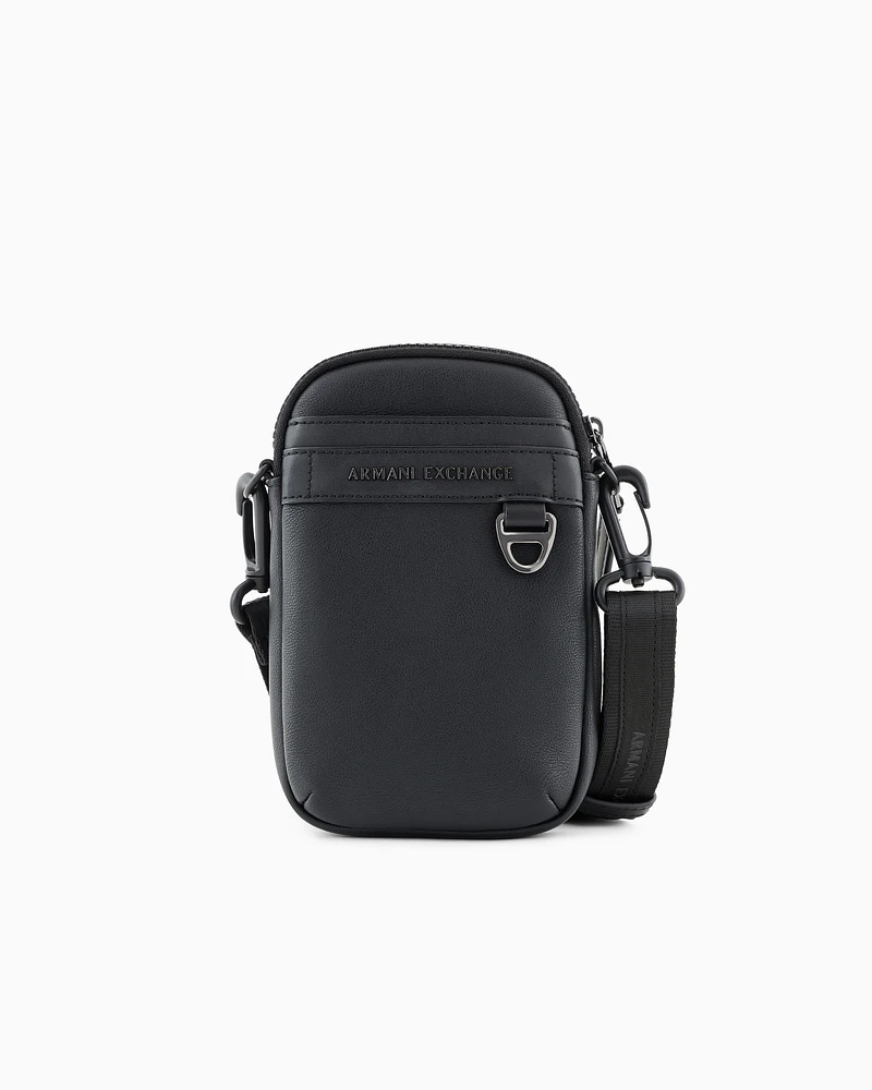 Armani Exchange - Small rectangular shoulder bag with hook, Man, Black, Size: TU