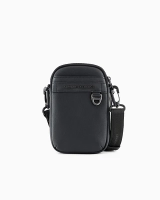Armani Exchange - Small rectangular shoulder bag with hook, Man, Black, Size: TU