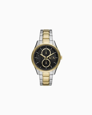 Armani Exchange - Multifunction watch in two-tone steel, Man, Multicoloured, Size: TU