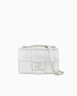 Armani Exchange - Shoulder bag with metal logo, Woman, Silver, Size: TU