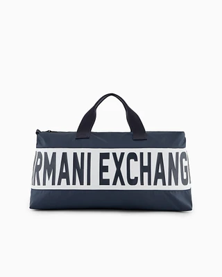 Armani Exchange - Duffel bag with max-logo, Man, Blue, Size: TU