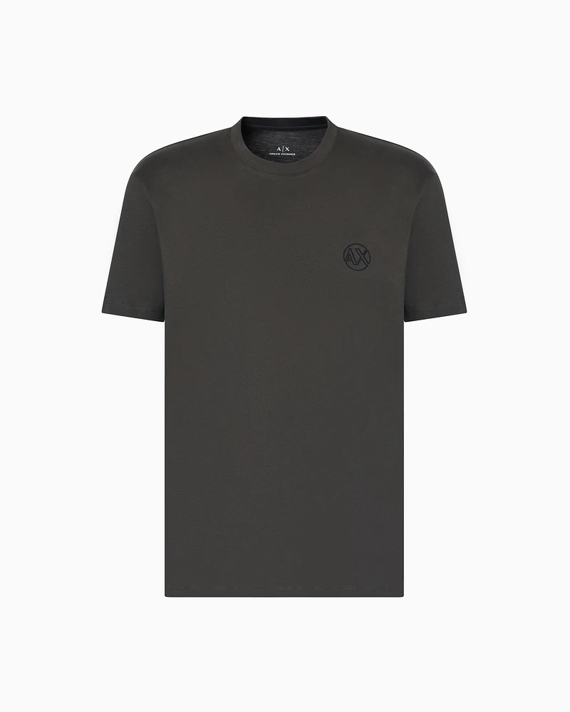 Armani Exchange - Regular fit T-shirt with logo and patch on the chest, Man, Green, Size: