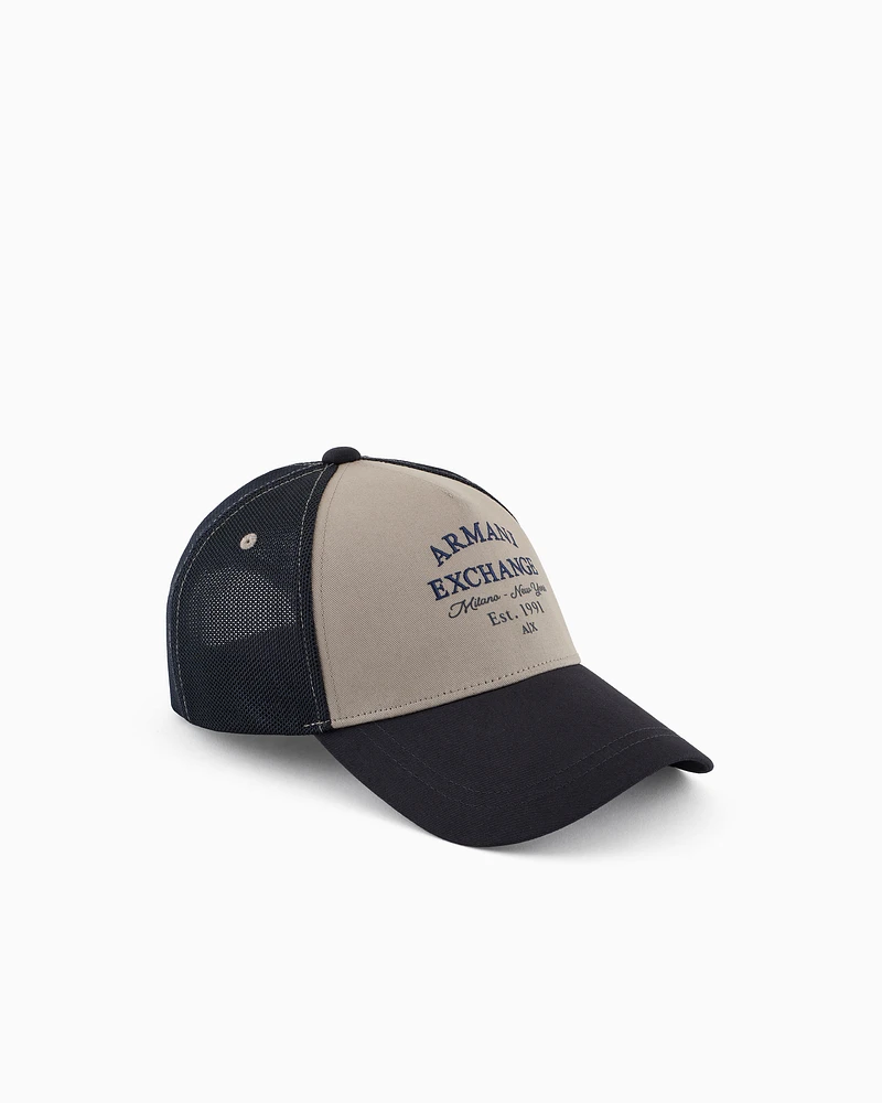 Armani Exchange - Two-tone visor hat, Man, Beige, Size: TU