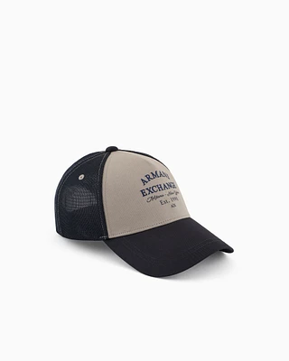 Armani Exchange - Two-tone visor hat, Man, Beige, Size: TU