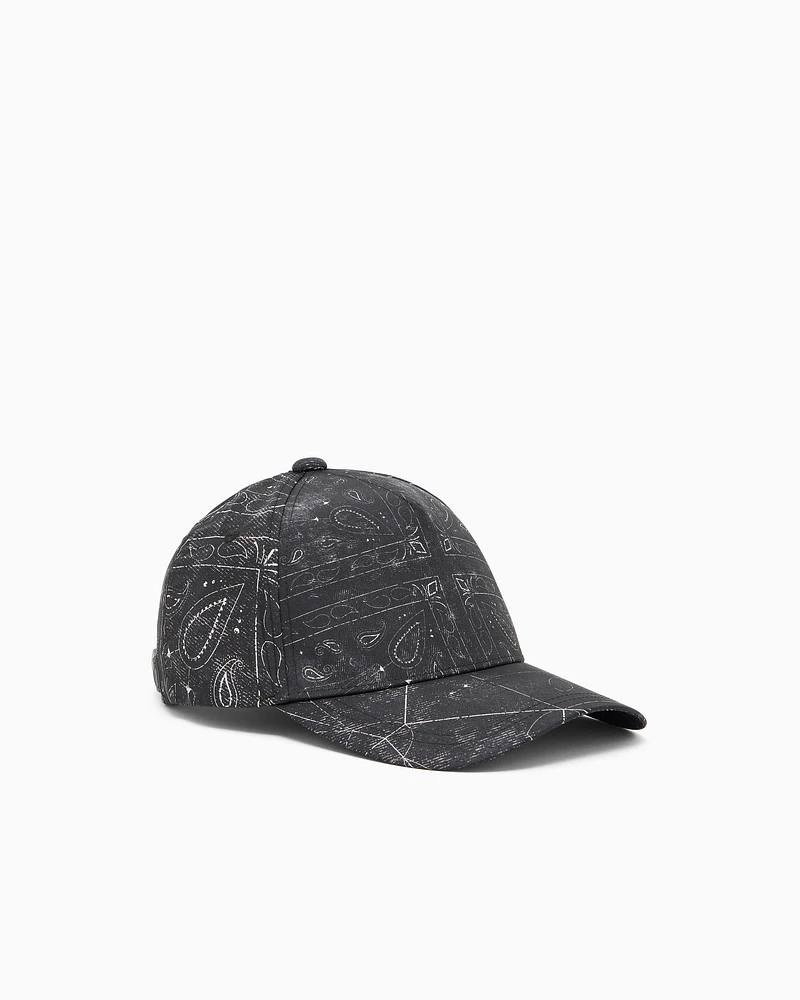 Armani Exchange - Polka Dot Visor Hat, Man, Black, Size: TU