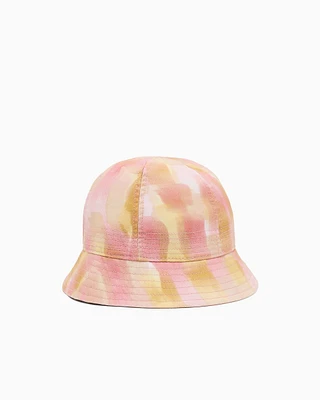 Armani Exchange - Abstract patterned cotton bucket hat, Woman, Pink, Size: