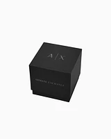 Armani Exchange -  Two-Hand Black Leather Watch, Woman, Multicoloured, Size: TU