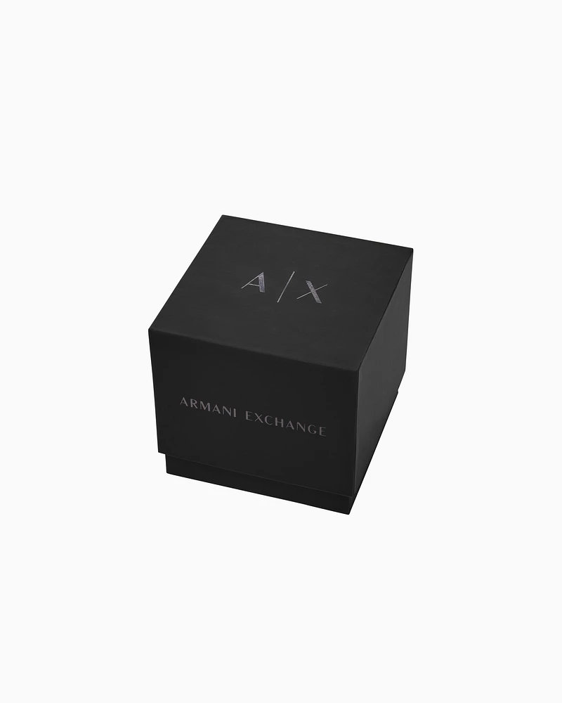 Armani Exchange - Armani Exchange Multifunction Black Leather Watch, Man, Multicoloured, Size: TU