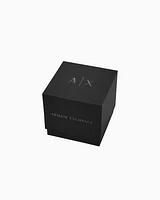 Armani Exchange - Armani Exchange Multifunction Black Leather Watch, Man, Multicoloured, Size: TU