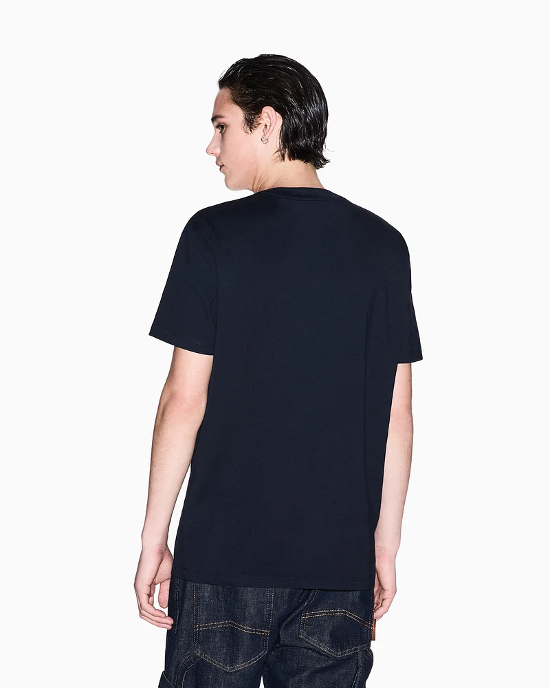 Armani Exchange - Regular fit T-shirt with abstract logo, Man, Navy Blue, Size: