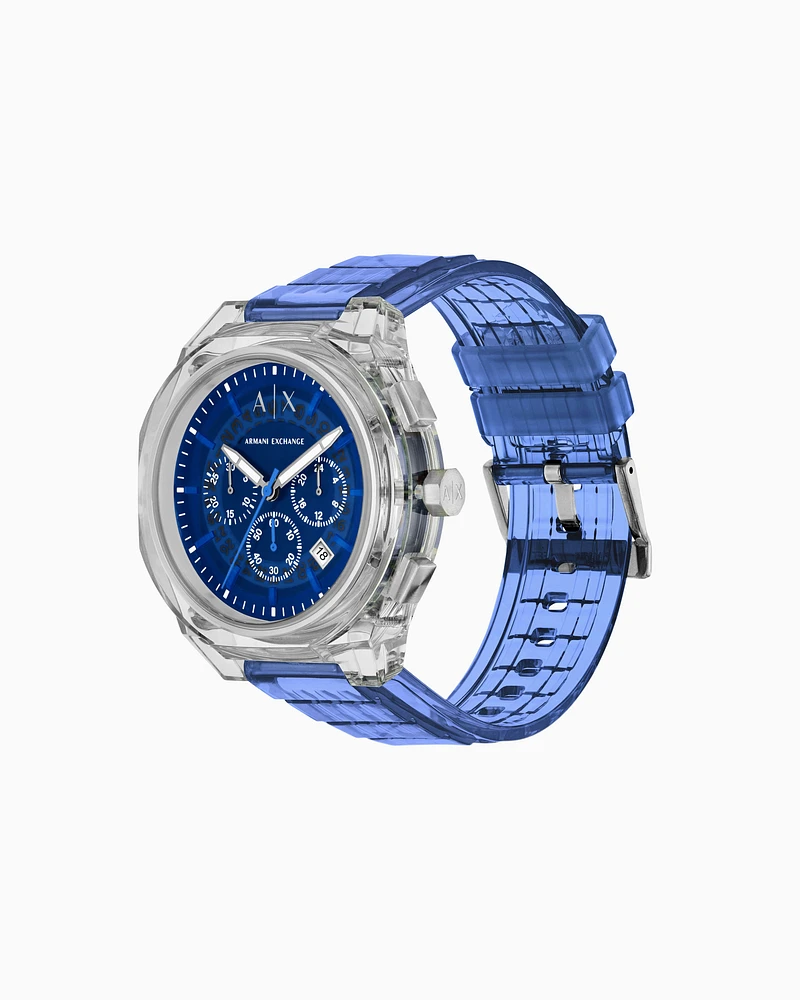 Armani Exchange -  Chronograph Blue Watch, Man, Multicoloured, Size: TU