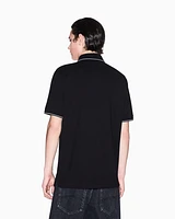 Armani Exchange - Regular fit mercerised cotton polo, Man, Black, Size: