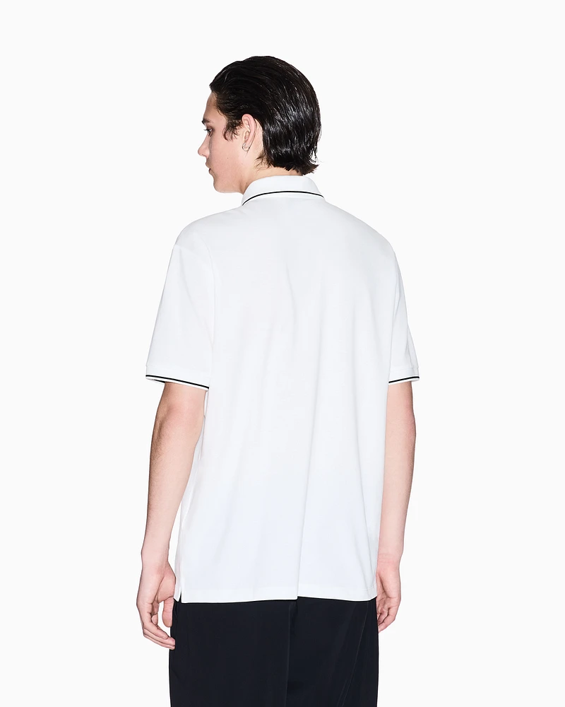 Armani Exchange - Regular fit mercerised cotton polo, Man, White, Size: